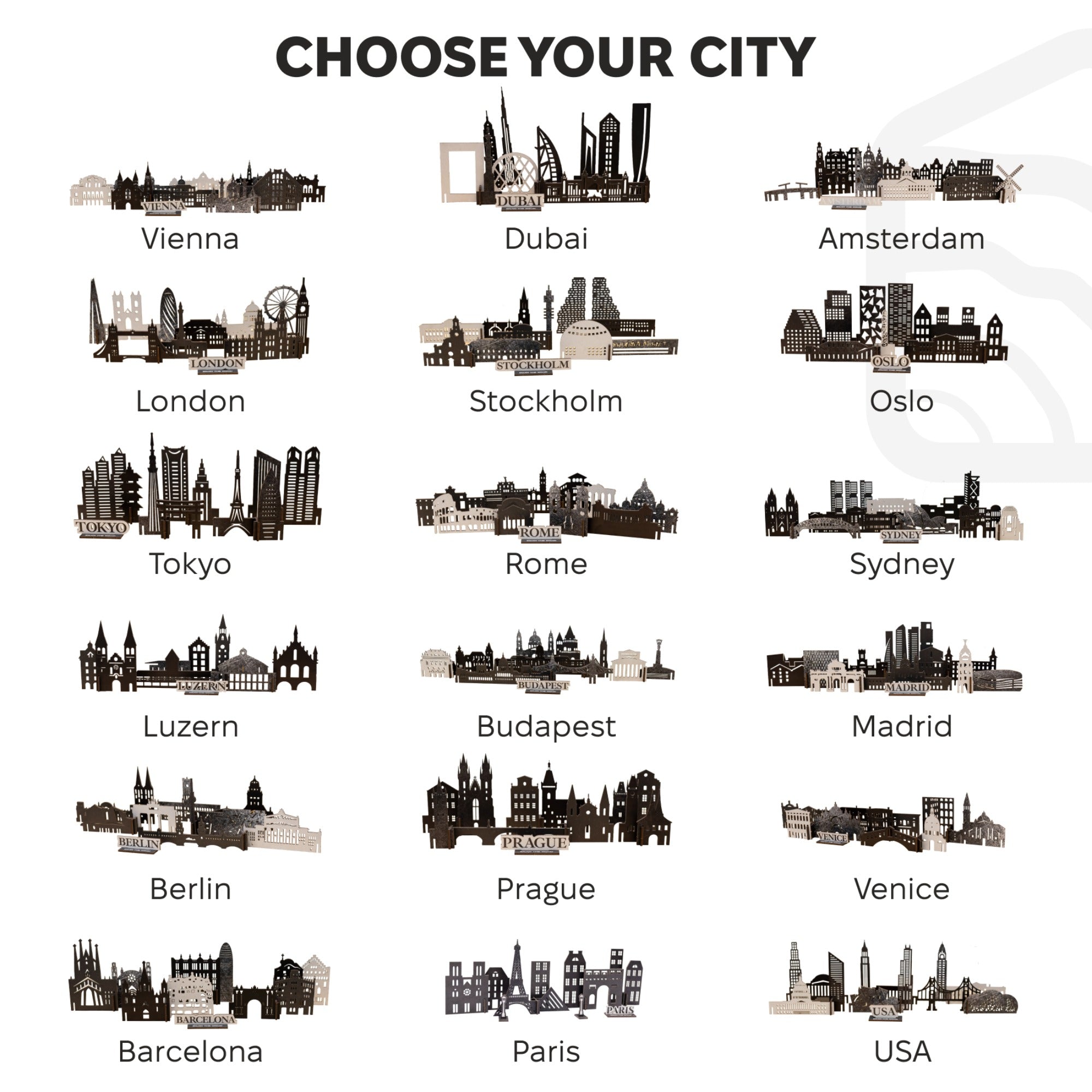 Wooden Travel Decor Memory City – Amsterdam