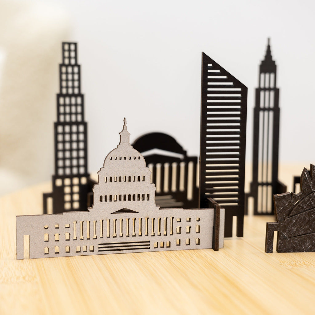 Wooden Travel Decor Memory City – USA Buildings