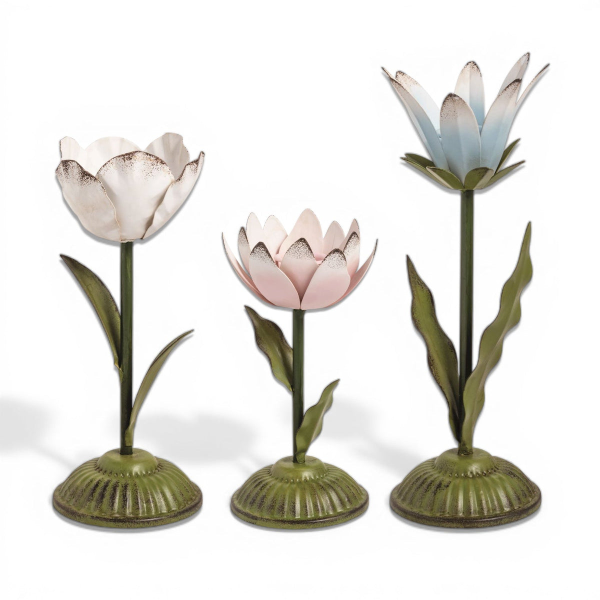 Metal Flower Taper Candle Holder