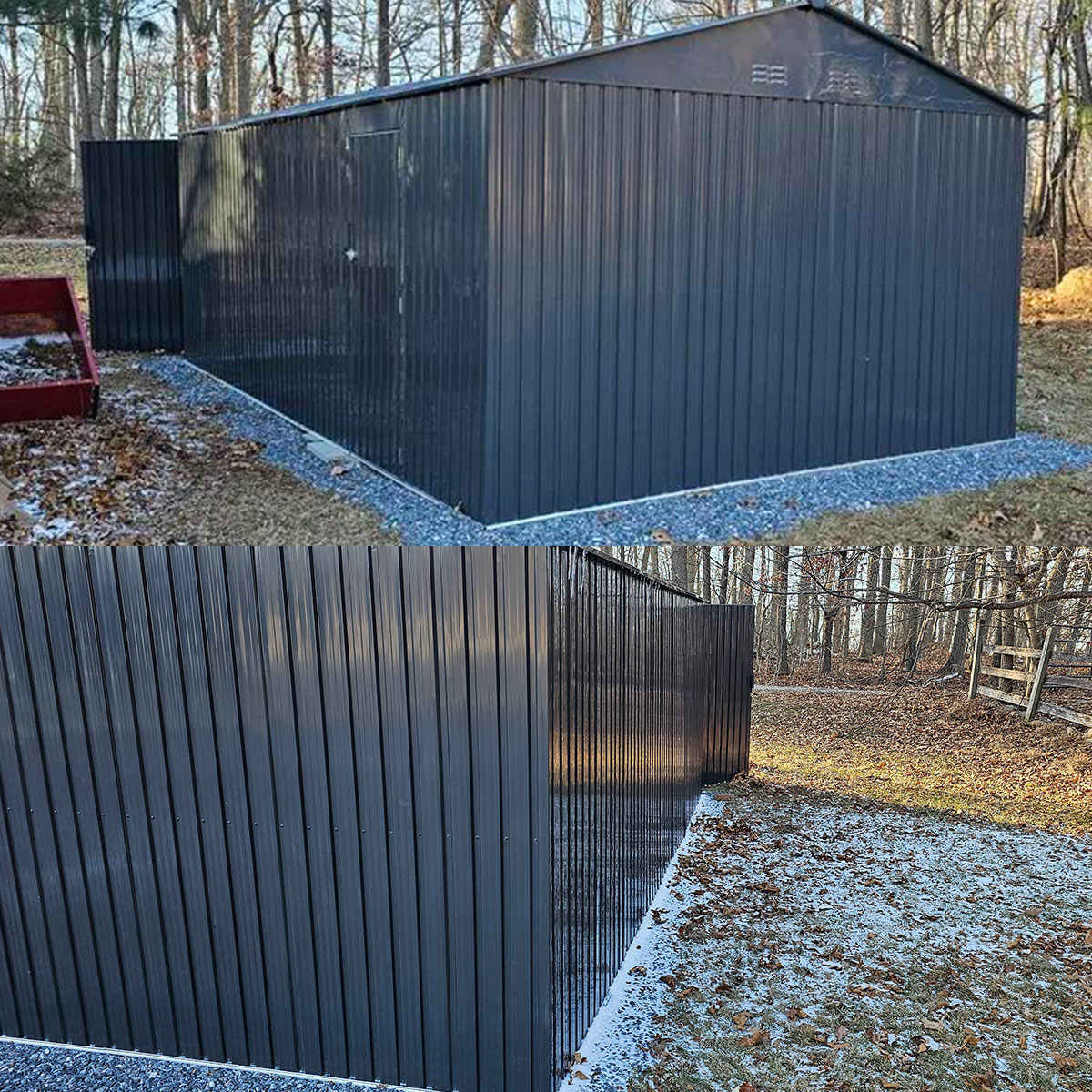 13'x20' Plus Upgraded Metal Shed w/ Double Front Doors & Side Entry Door