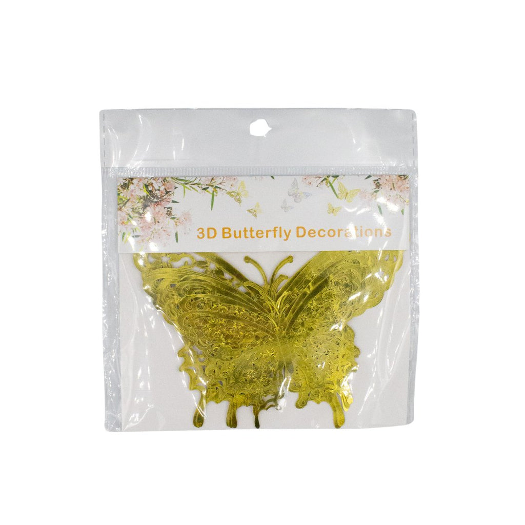 Gold 3D Butterfly Decor