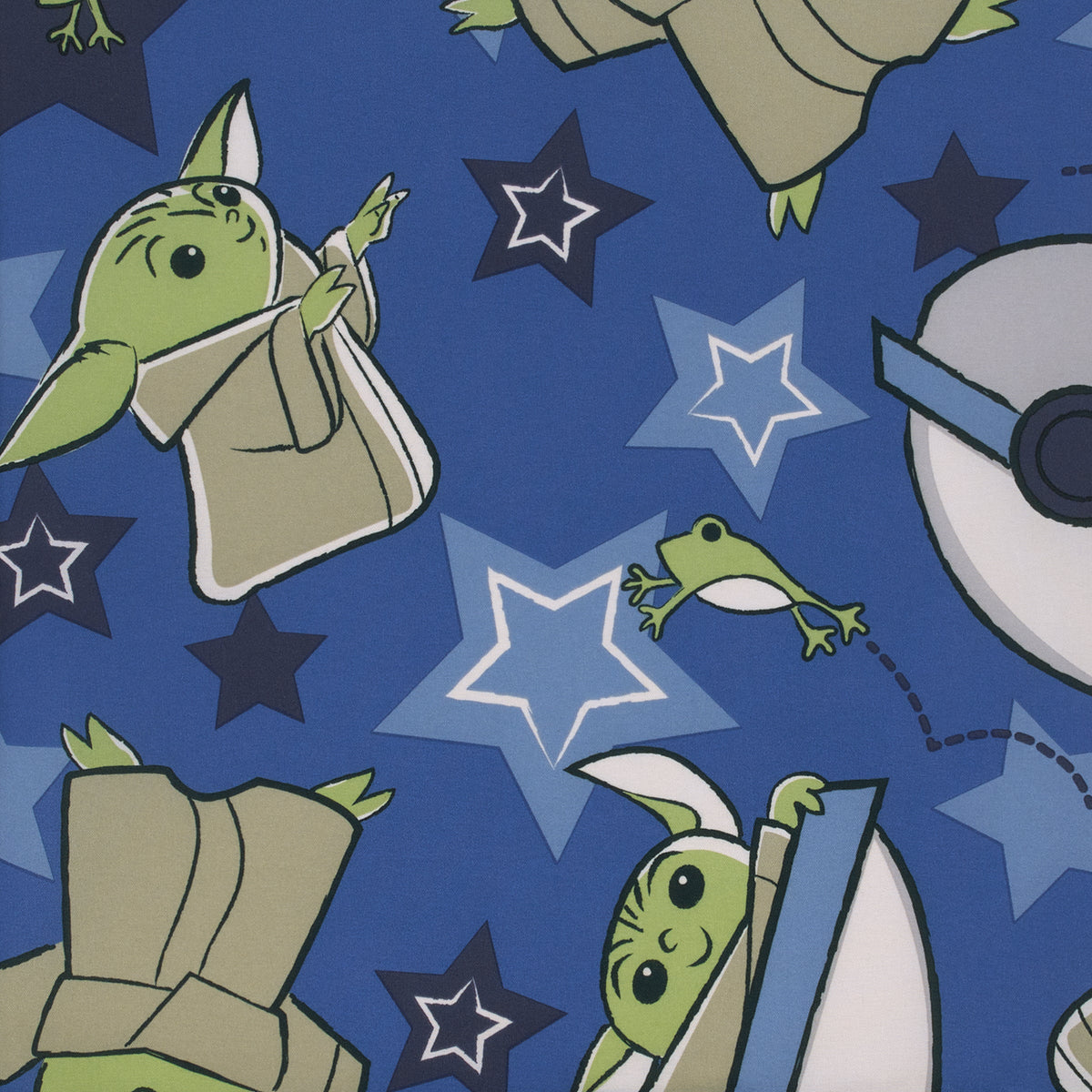 The Child Cutest in the Galaxy Blue, Green and Gray Grogu, Hover Pod, and Stars Deluxe Easy Fold Toddler Nap Mat
