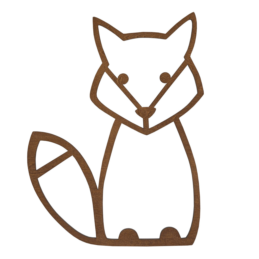 Fox Shaped Textured Wood Tone Wall Decor