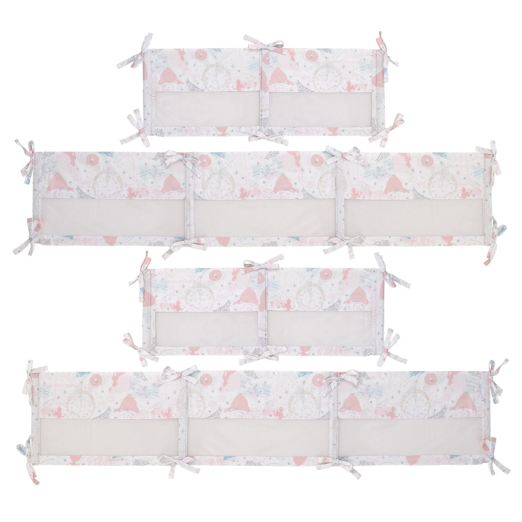 Disney Princess Enchanting Dreams White and Pink Cinderella Crib Liner