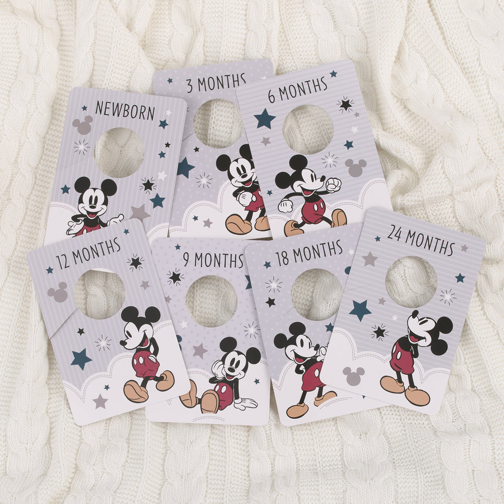 Mickey Mouse Gray, Red, and Black, Nursery Baby Closet Dividers - Set of 7 Newborn to 24 Months