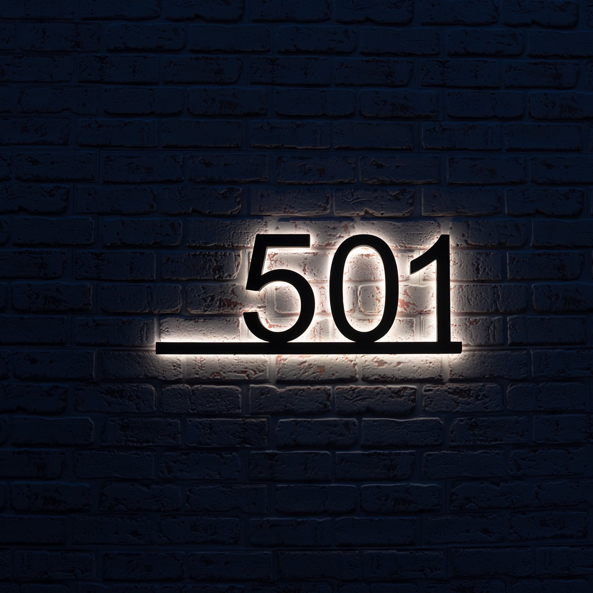 Backlit LED House Numbers with Underline – Modern Illuminated Address Numbers