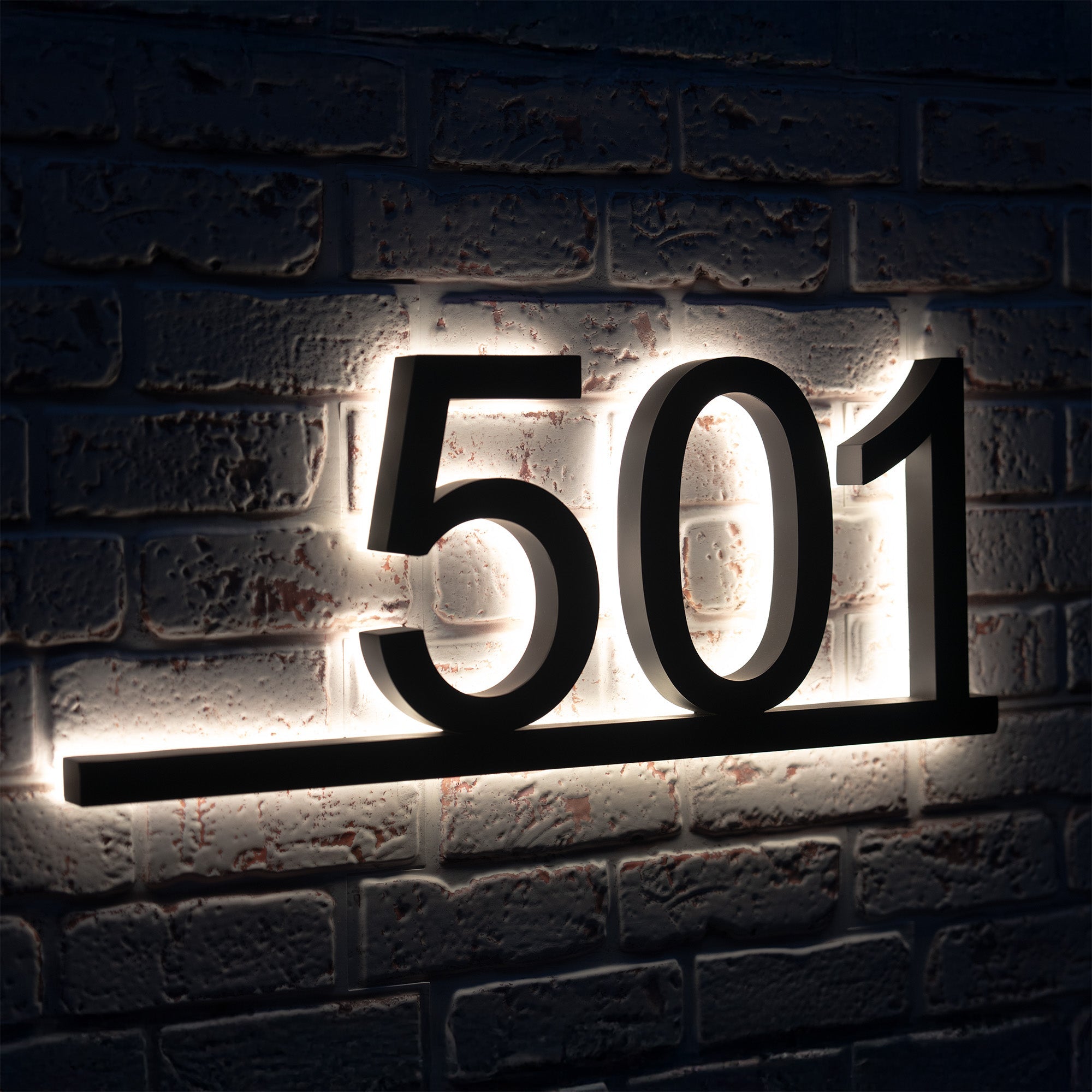 Backlit LED House Numbers with Underline – Modern Illuminated Address Numbers