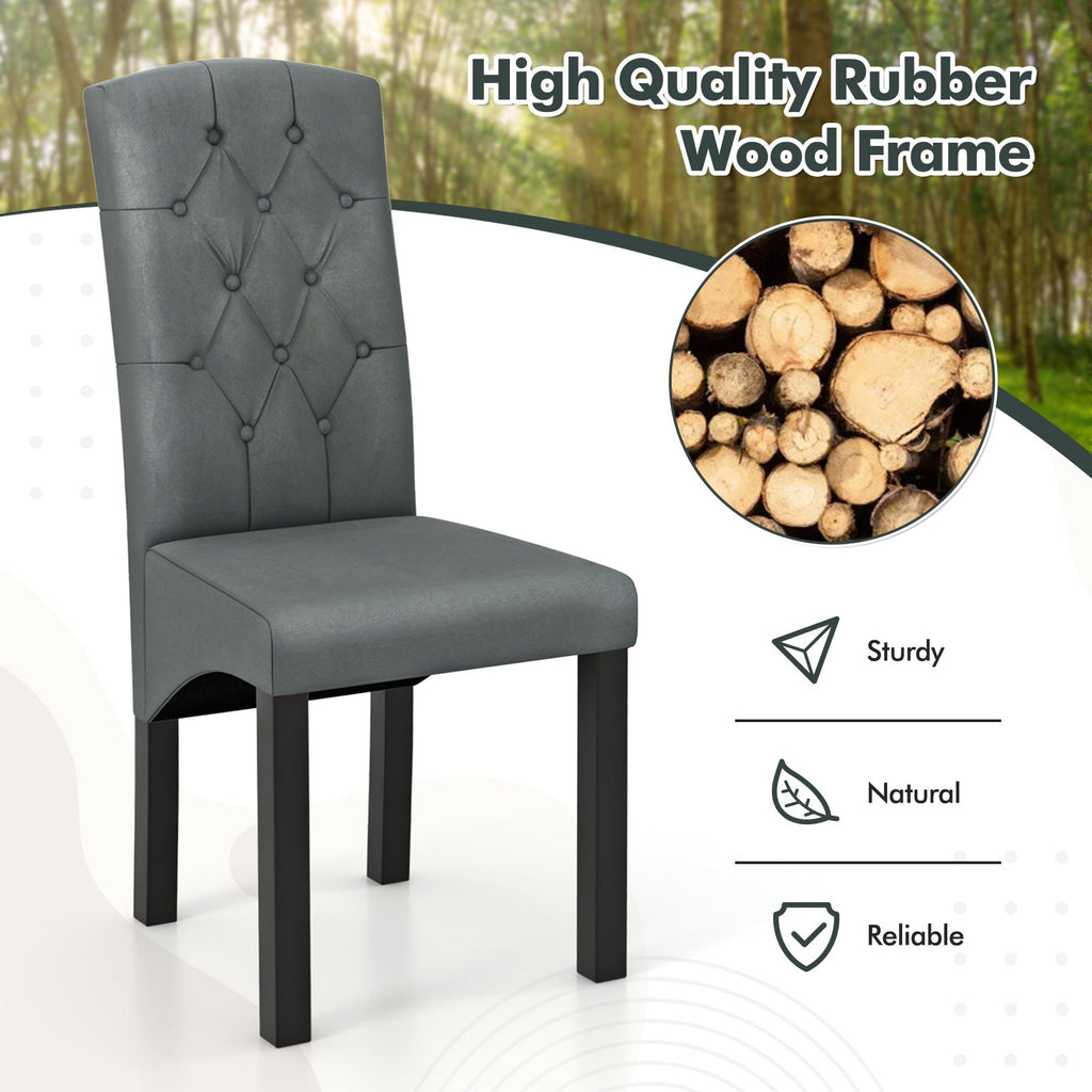 Modern Dining Chair with High Backrest High-density Sponge Cushion