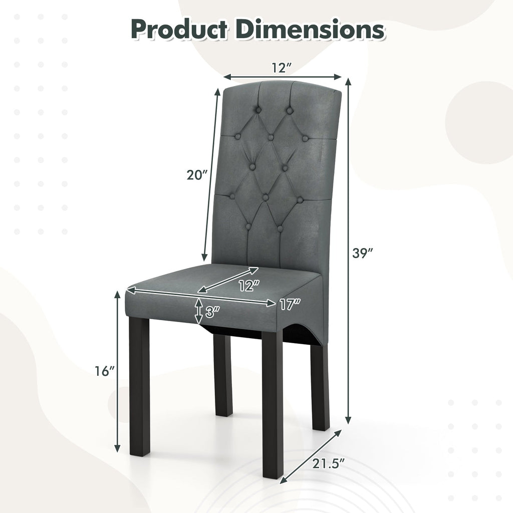 Modern Dining Chair with High Backrest High-density Sponge Cushion