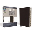 NIV, Thinline Reference Bible, Bonded Leather, Black, Red Letter Edition, Indexed, Comfort Print - Bonded Leather