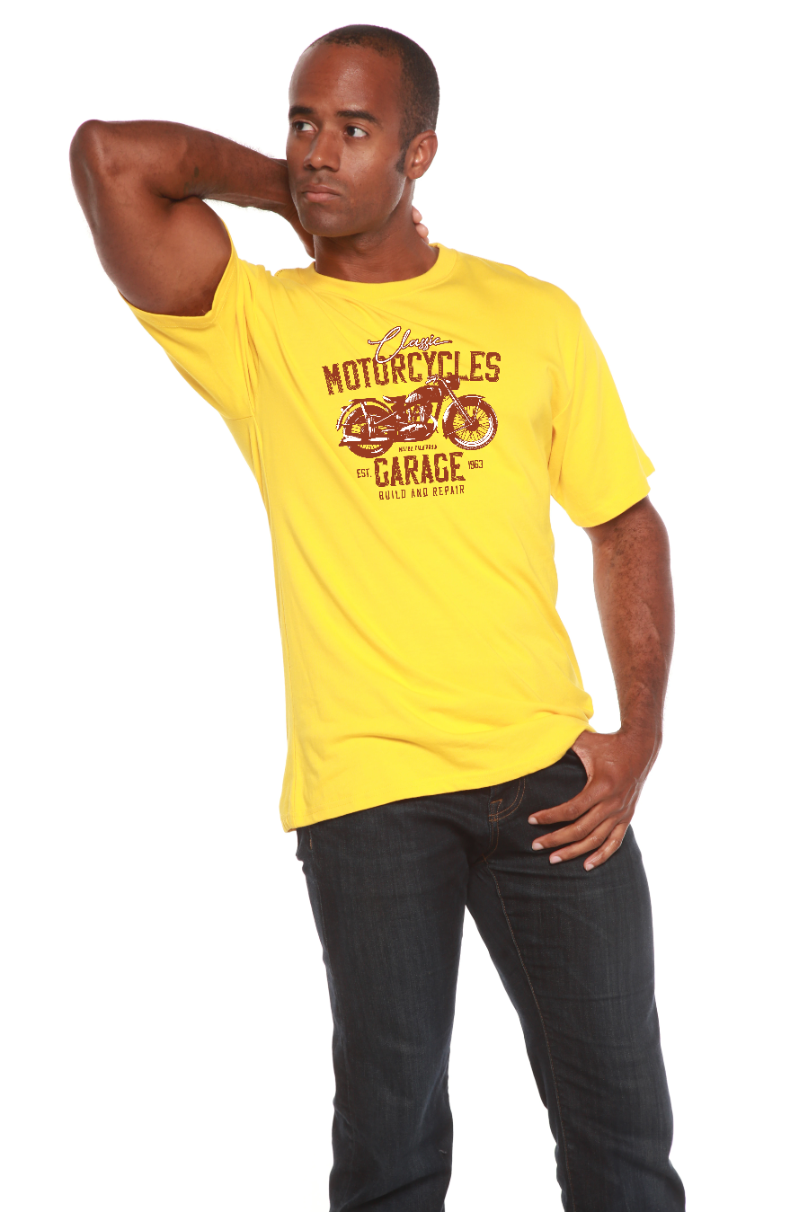 Motorcycles Garage Men's Bamboo Viscose/Organic Cotton Short Sleeve Graphic T-Shirt