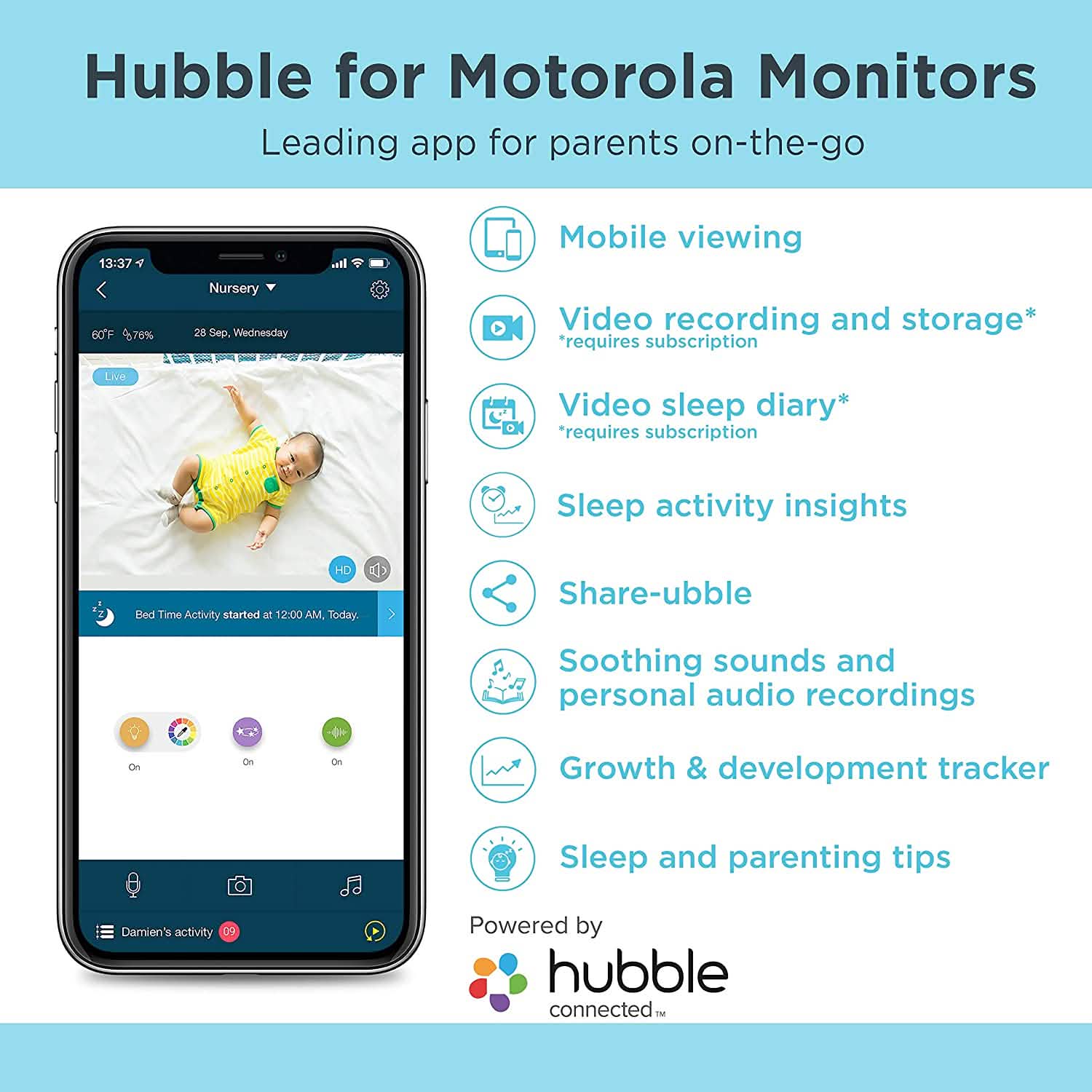 Motorola Halo+ Video Baby Monitor - Infant Wi-Fi Camera with Overhead Crib Mount - 4.3-Inch Color Screen with Infrared Night Vision and Intercom (Refurbished)