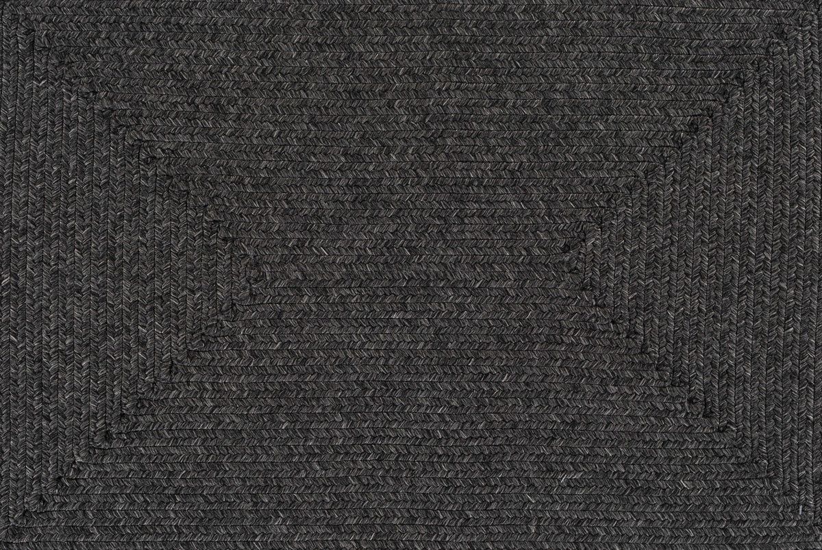 Black Braided Faux Jute Outdoor Rug