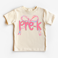 Girls Pre-K Bow Back To School Shirt - First Day Of School Tee