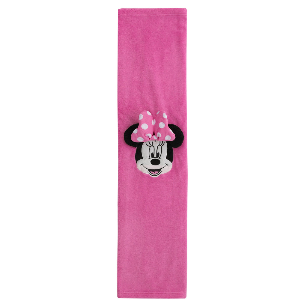 Disney Let's Party Pink, Black and White Minnie Mouse Character Shaped Toddler Blanket