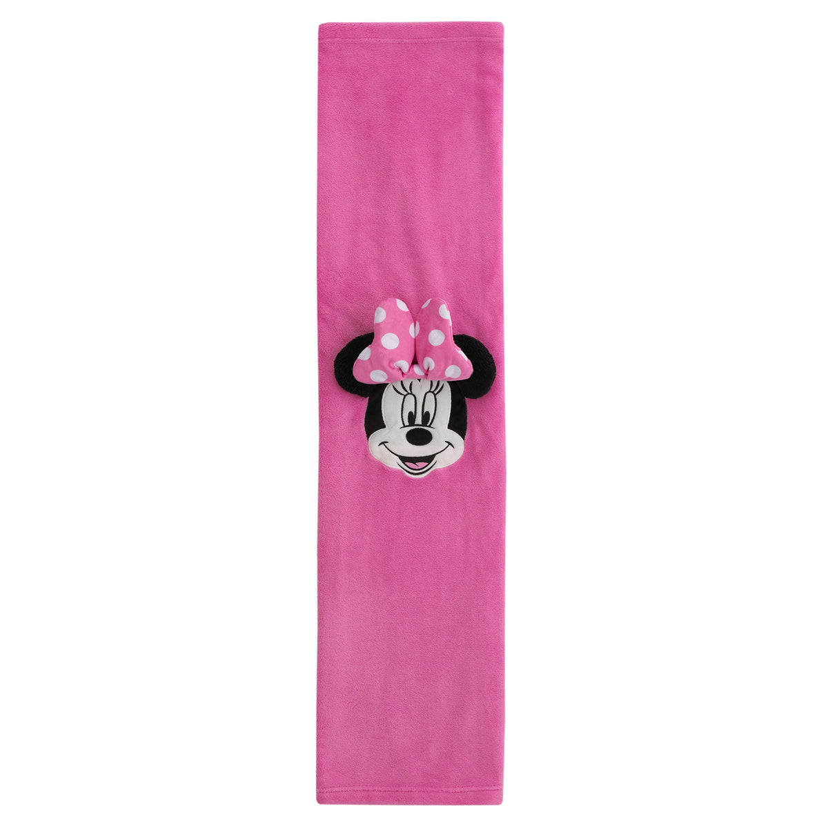 Disney Let's Party Pink, Black and White Minnie Mouse Character Shaped Toddler Blanket