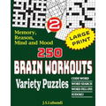 250 Brain Workouts Variety Puzzles - Paperback