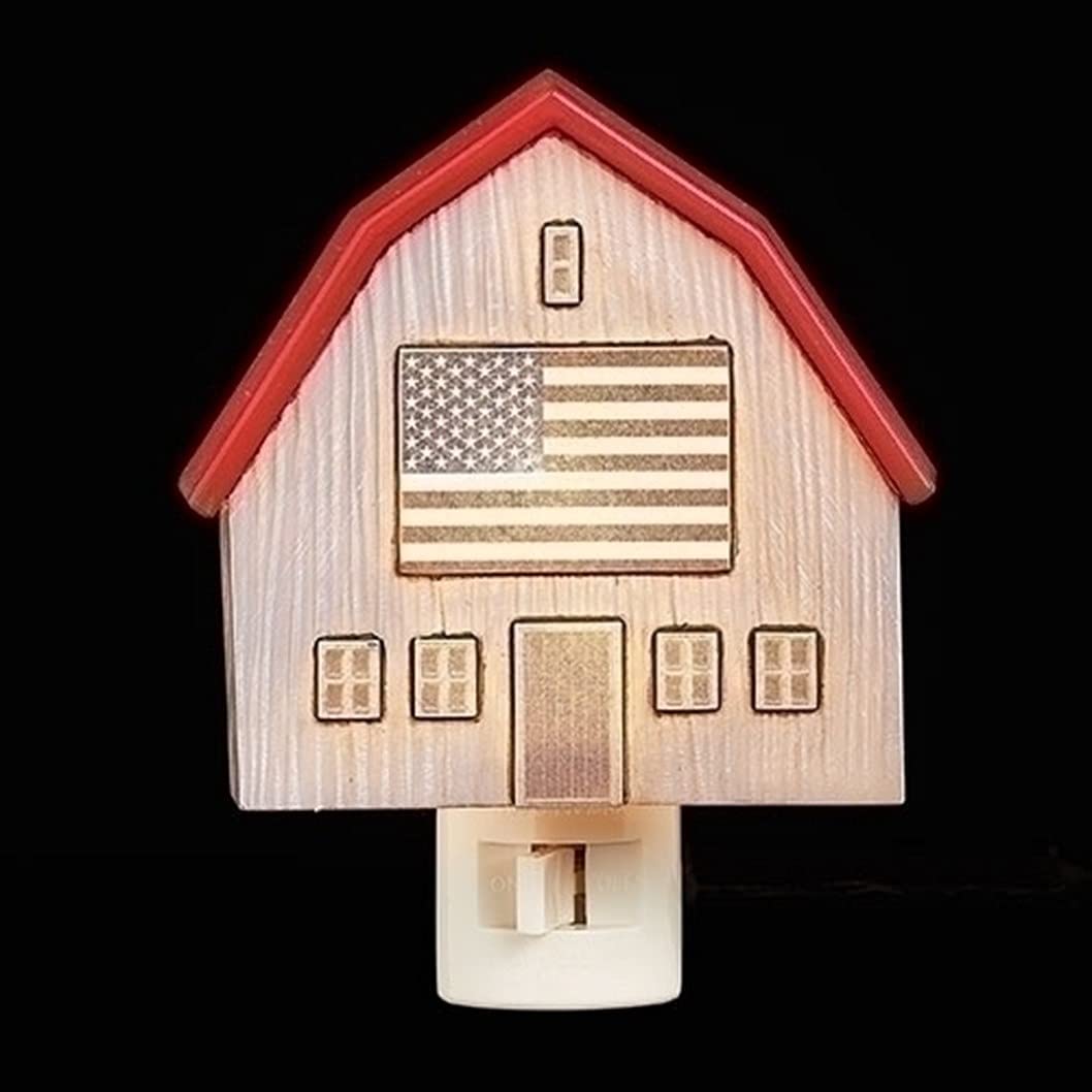 American Flag Barn - Night Light