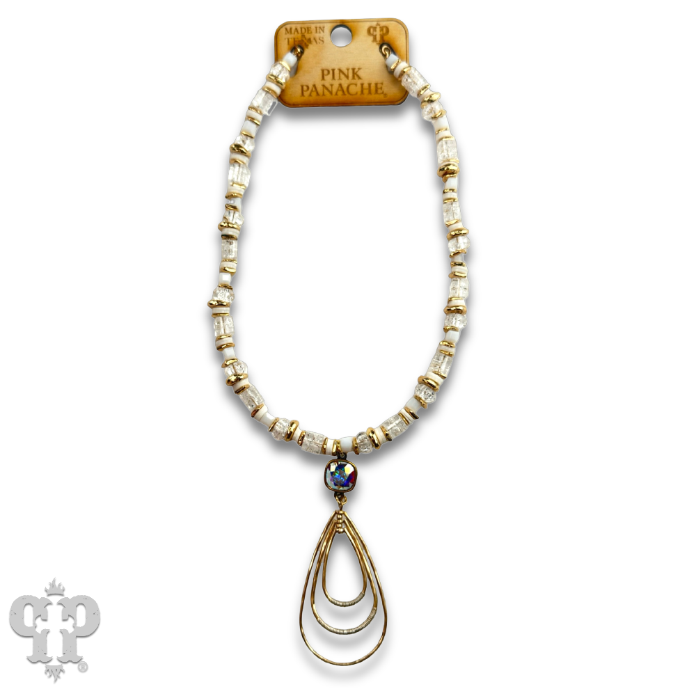 Triple teardrop pendant necklace with crystal from Swarovski®