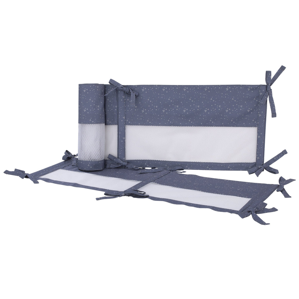 Mickey Mouse Love Mickey Navy and Gray Crib Liner