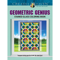 Creative Haven Geometric Genius Stained Glass Coloring Book - Paperback