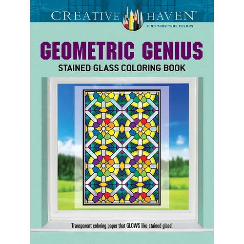 Creative Haven Geometric Genius Stained Glass Coloring Book - Paperback