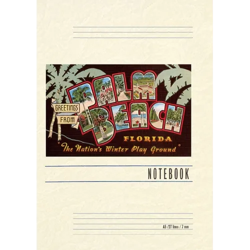Vintage Lined Notebook Greetings from Palm Beach, Florida - Paperback
