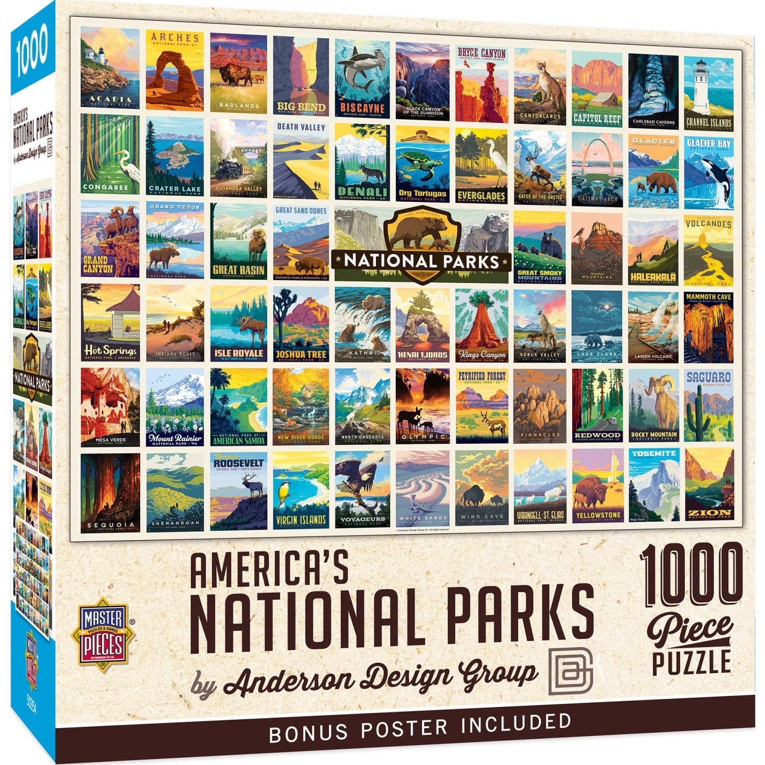 National Parks by Anderson Design Group 1000 Piece Puzzle by Masterpieces