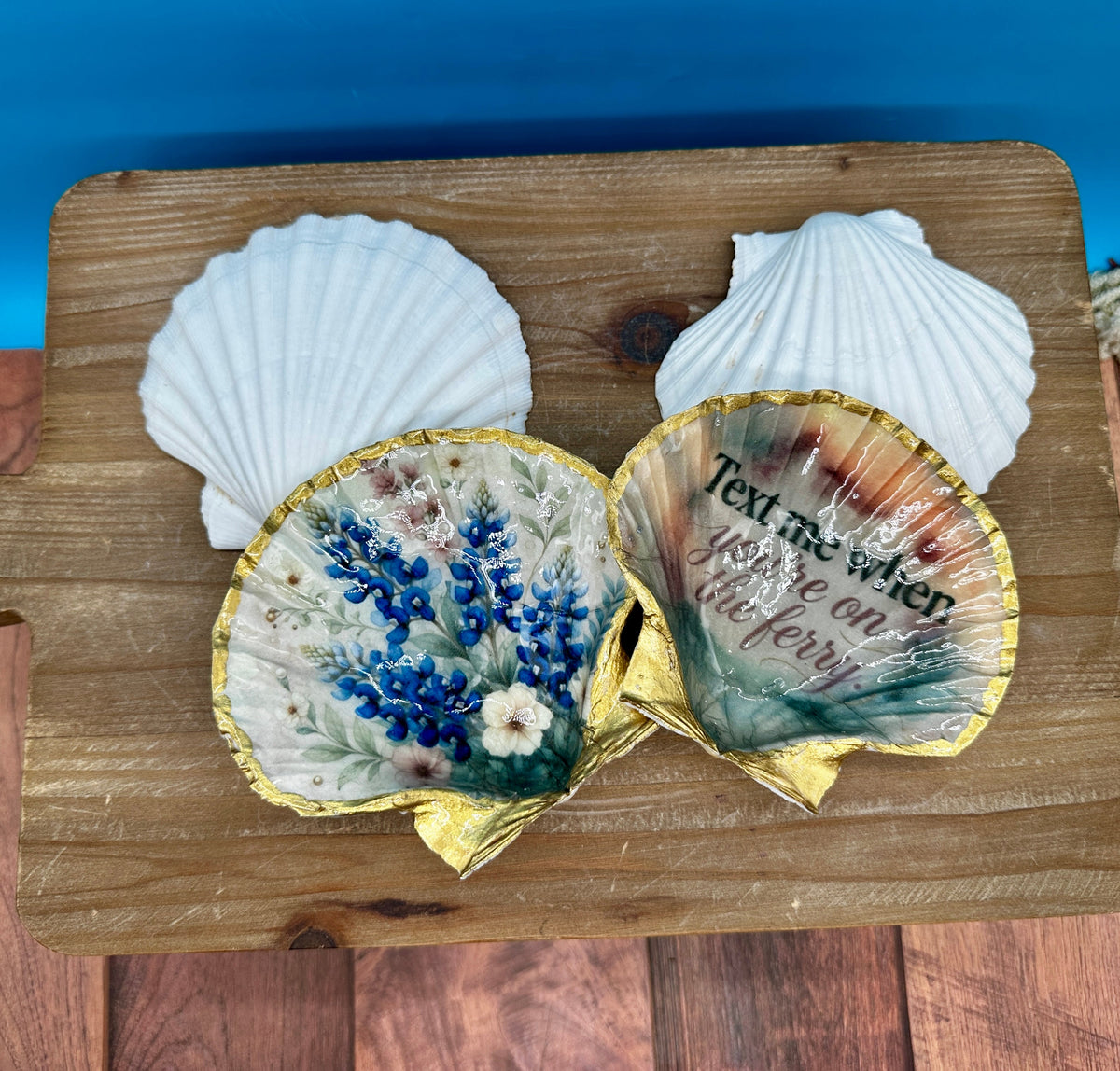 Decoupaged Scallop Trinket Dish
