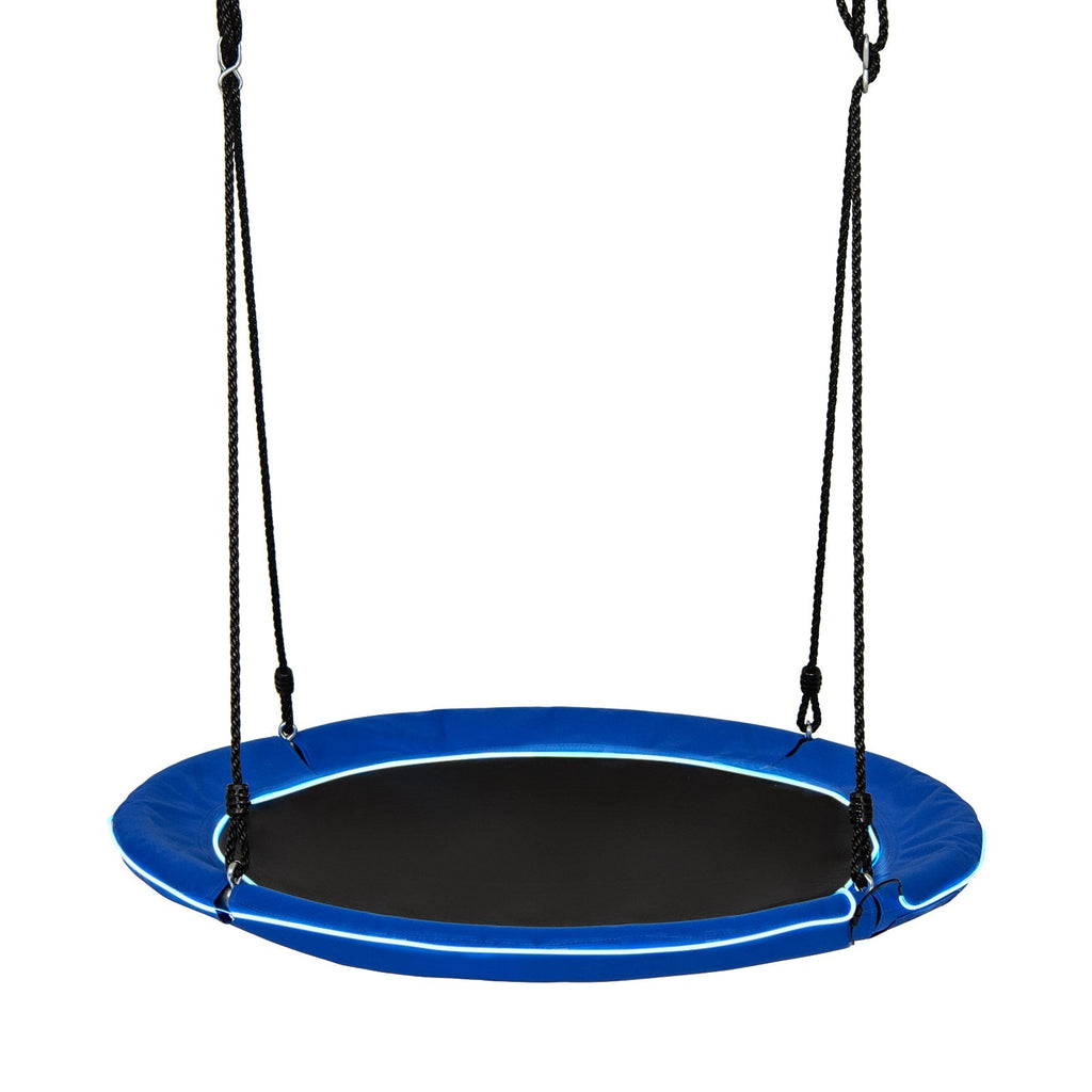40 Inches Saucer Tree Swing Round with Lights for Kids and Adults