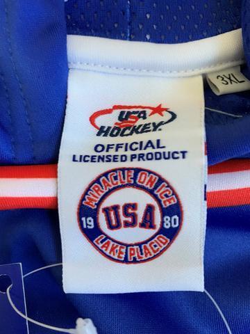 USA Hockey Officially Licensed "Miracle on Ice 1980 Team" Jersey White Tee-Adult