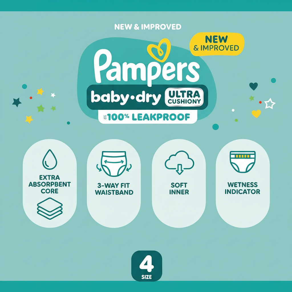 Pampers Baby-Dry Diapers Size 4 92 Count