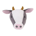 Plush Fleece Grey and White Cow Head Wall DÃ©cor