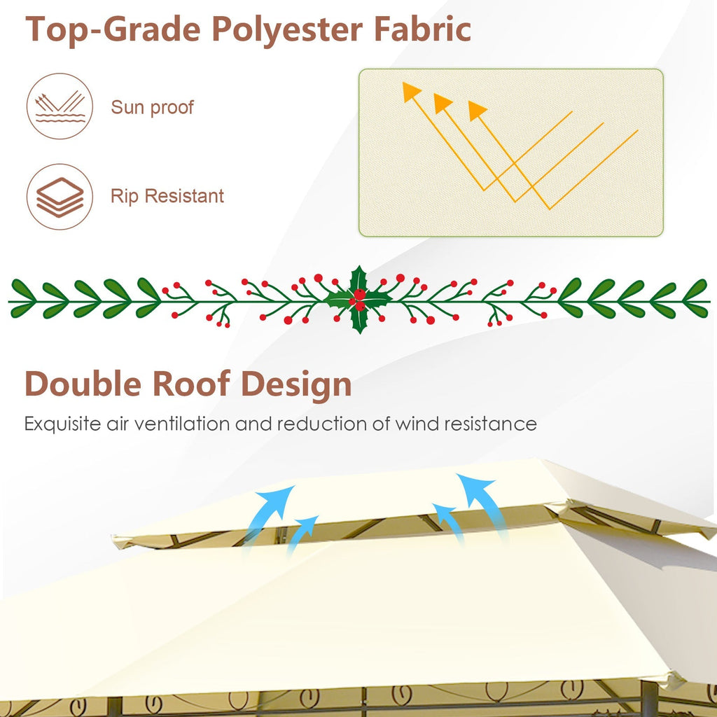 10 Feet x 13 Feet Tent Canopy Shelter with Removable Netting Sidewall