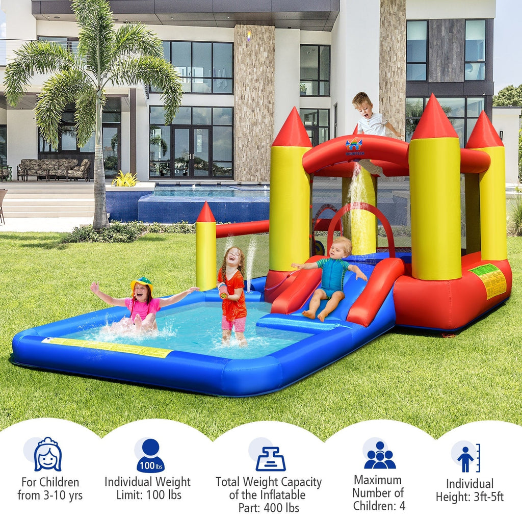 Inflatable Water Slide with Slide and Jumping Area