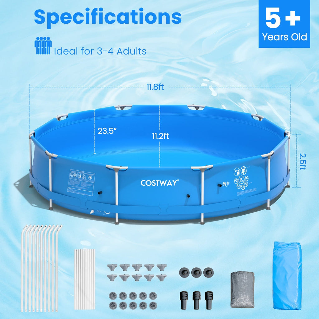 Round Above Ground Swimming Pool With Pool Cover