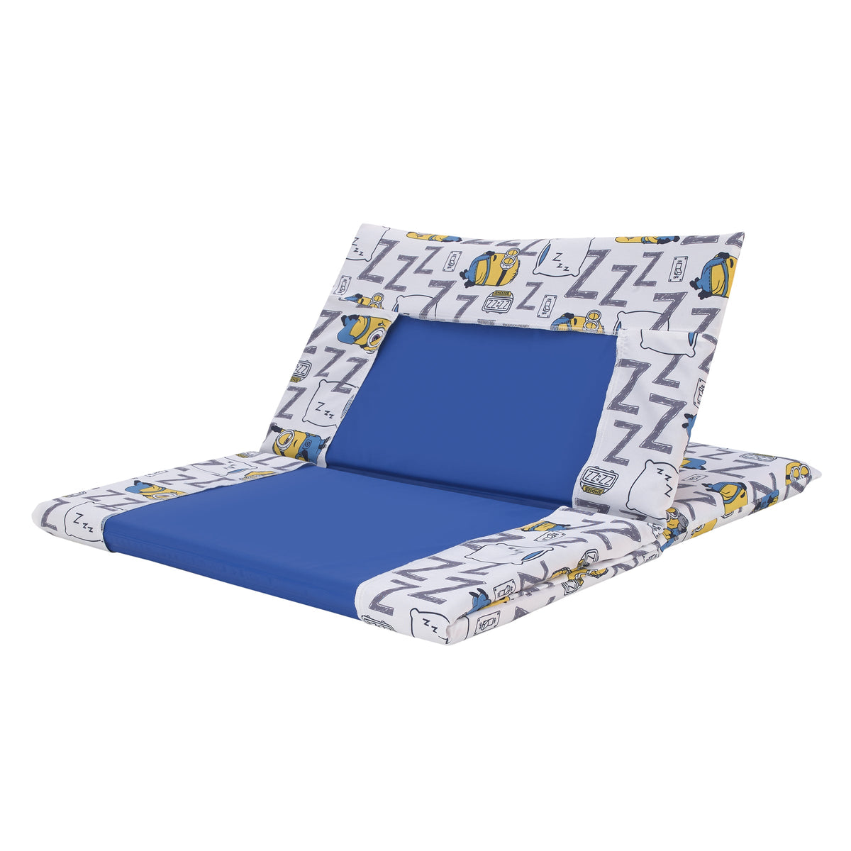 Lazy Minions Club Gray, Blue, Yellow, and White Preschool Nap Pad Sheet