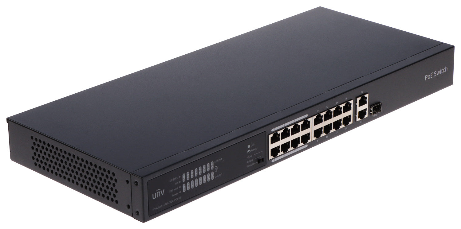 UNV NSW2020-16T1GT1GC-POE-IN 18-Port 250W PoE Switch with Gigabit Uplinks