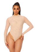 Mesh Nylon Long Sleeve Bodysuit
