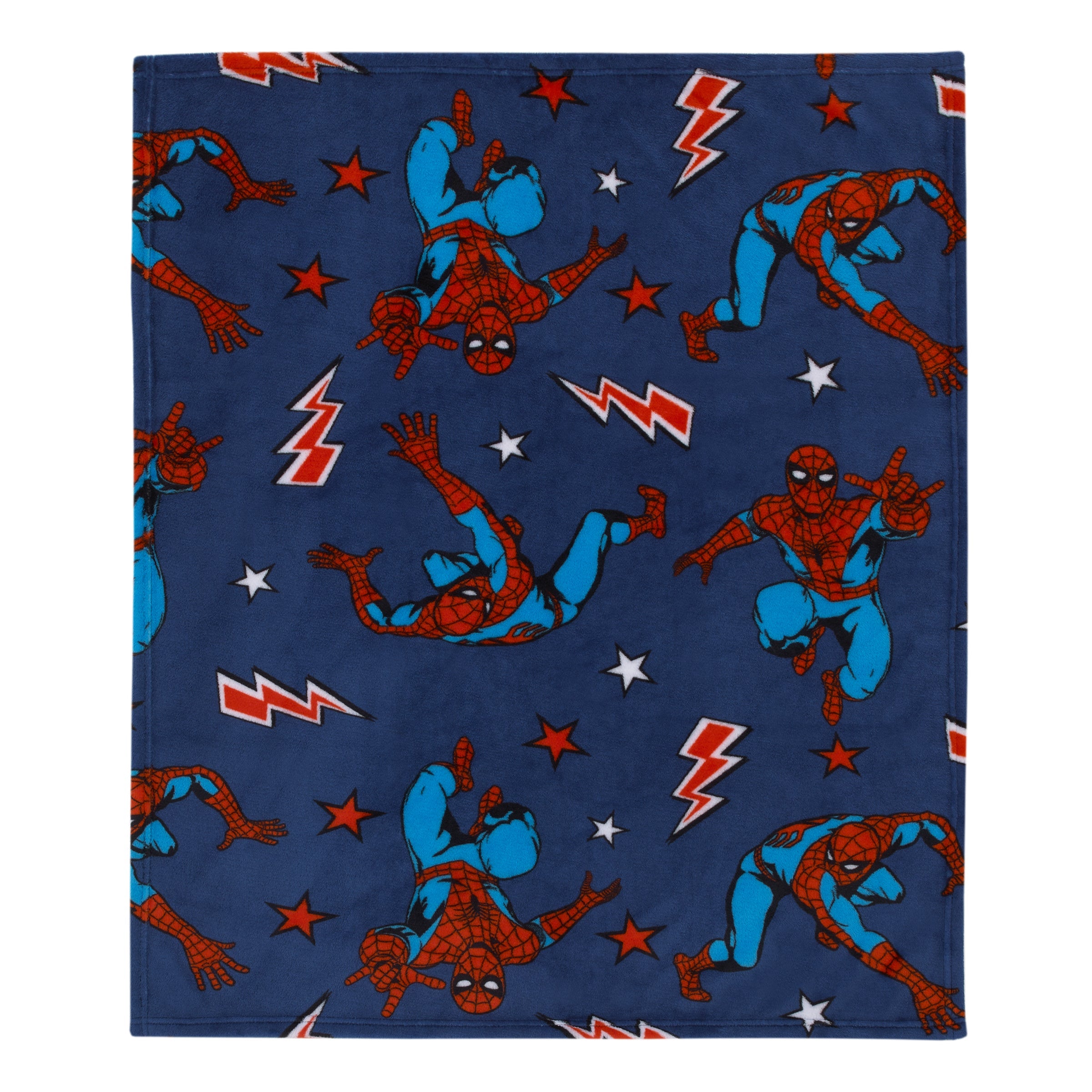 Marvel Spider-Man Blue, Red and White Super Soft Plush Baby Blanket