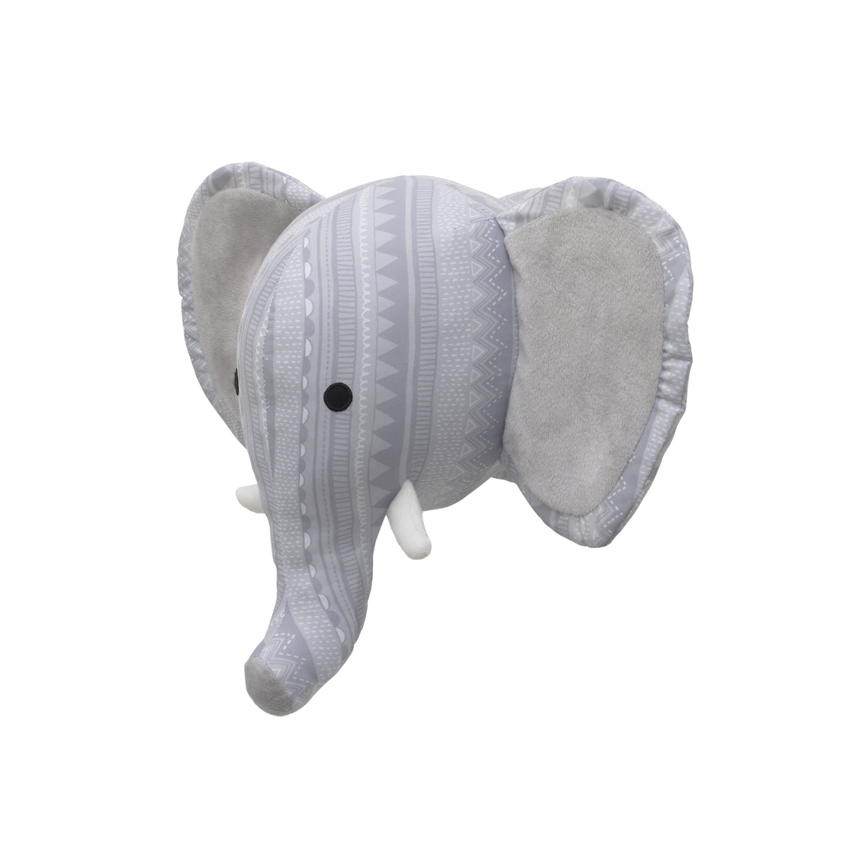 NoJo Elephant Head Printed Wall Decor - Grey/White