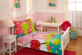 Everything Kids Fairytale Pink, Green and Teal, Castle, Frog, Flowers 4 Piece Toddler Bed Set - Comforter, Fitted Bottom Sheet, Flat Top Sheet, Reversible Pillowcase