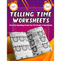 Telling Time Worksheets - Practice Reading Clocks For 1st Grade & 2nd Grade: Telling Time Clock Worksheets, Clocks, Hours, Half Hours, Quarter Hours, - Paperback
