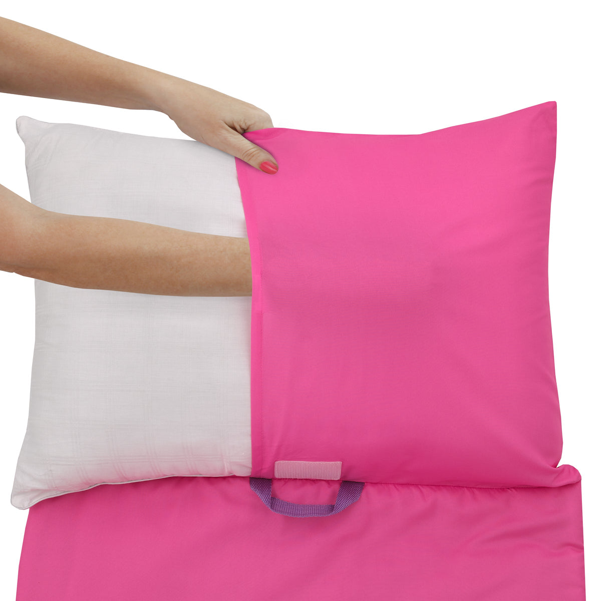 Princesses Courage and Kindness Pink, Blue, and White Ariel, Tiana, Moana, Jasmine, Cinderella, Mulan, Belle, and Snow White Deluxe Easy Fold Toddler Nap Mat