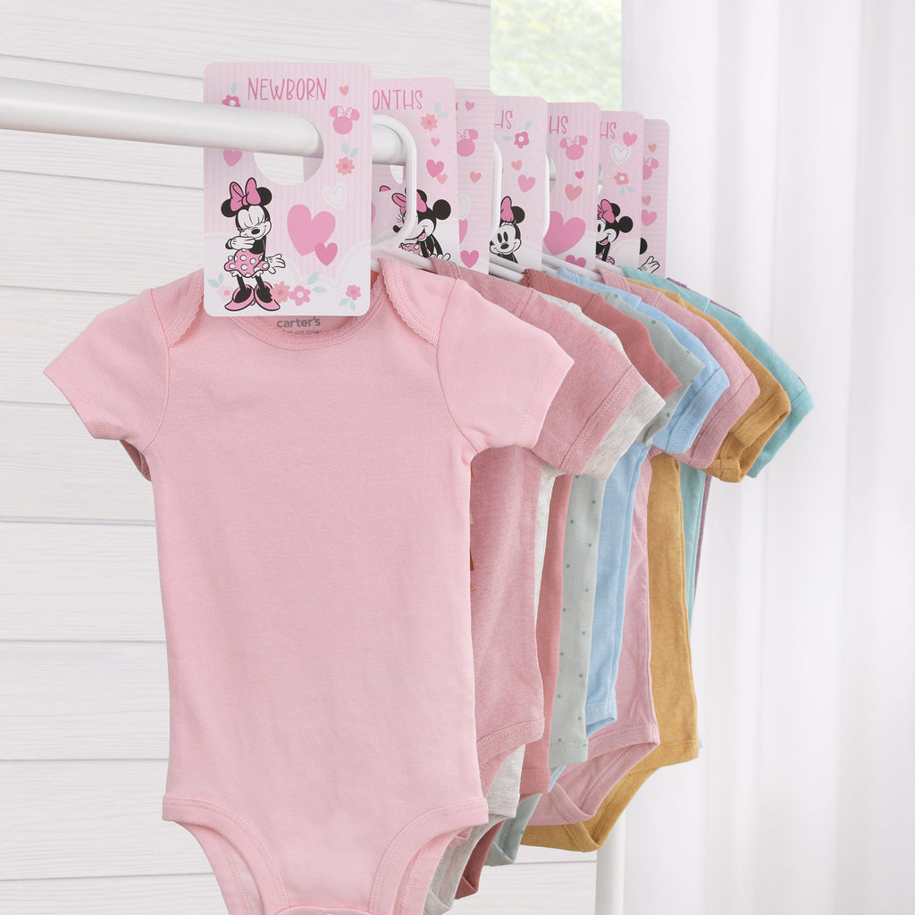 Minnie Mouse Pink, Black, and White Nursery Baby Closet Dividers - Set of 7 Newborn to 24 Months