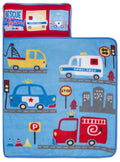 NoJo Rescue Team First Responders Toddler Nap Mat - Includes Attached Pillow and Fleece Blanket
