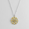 Moroccan Mandala Sterling & Brass Necklace
