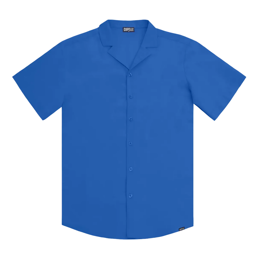 Ocean Blue Men's Button Down Resort Shirt, Modern Fit