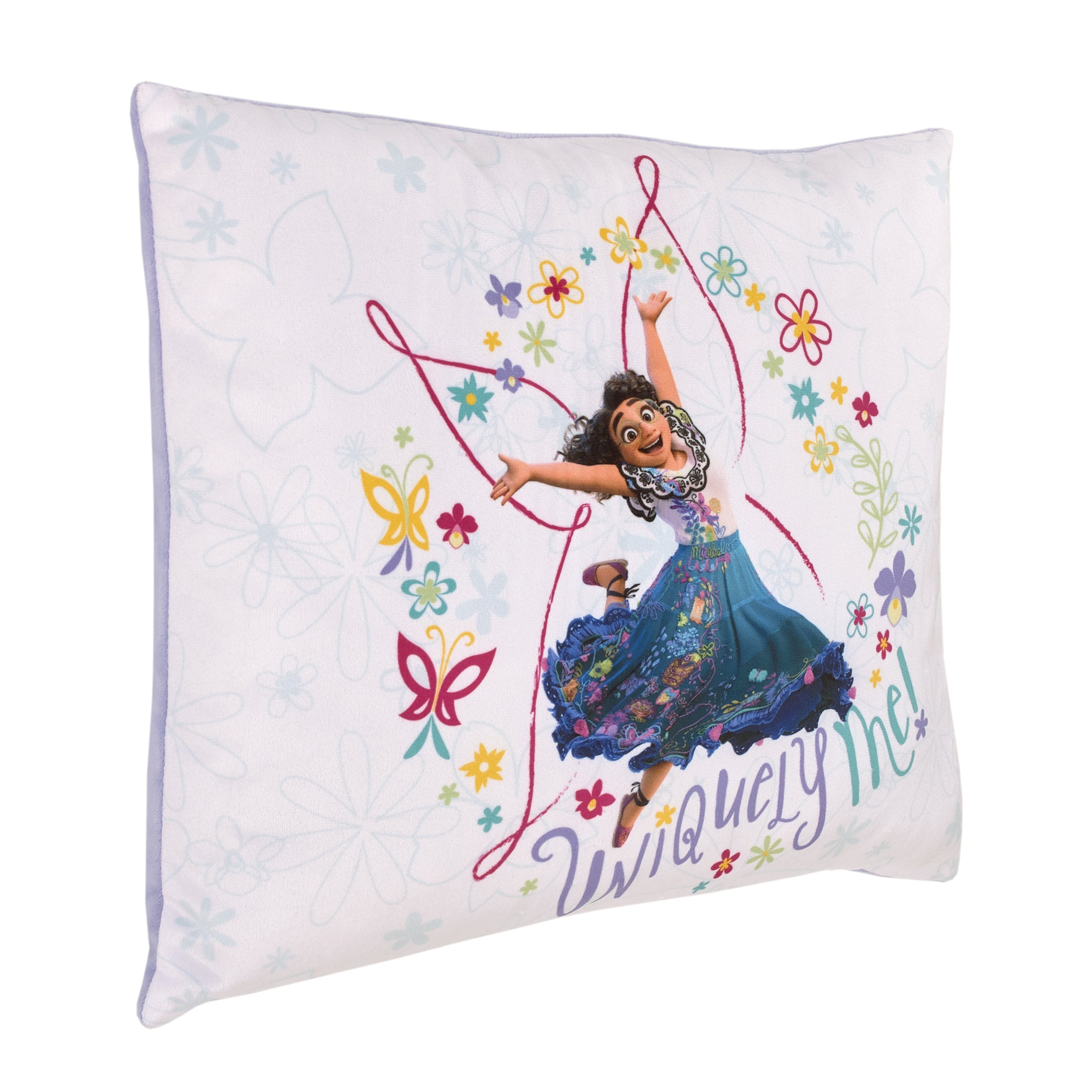 Encanto Tropical Delight White and Purple Mirabel "Uniquely Me" Toddler Pillow