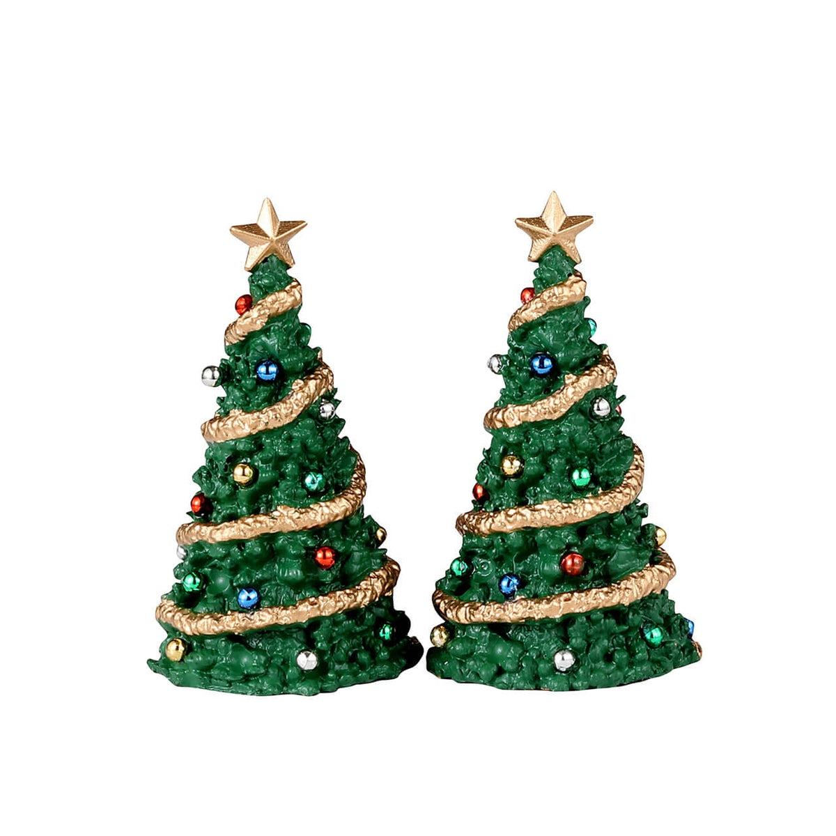 Classic Village Christmas Trees - 2 Piece Set